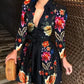 Lena - Kurzes Blau-Oranges Kleid