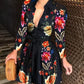 Lena - Kurzes Blau-Oranges Kleid