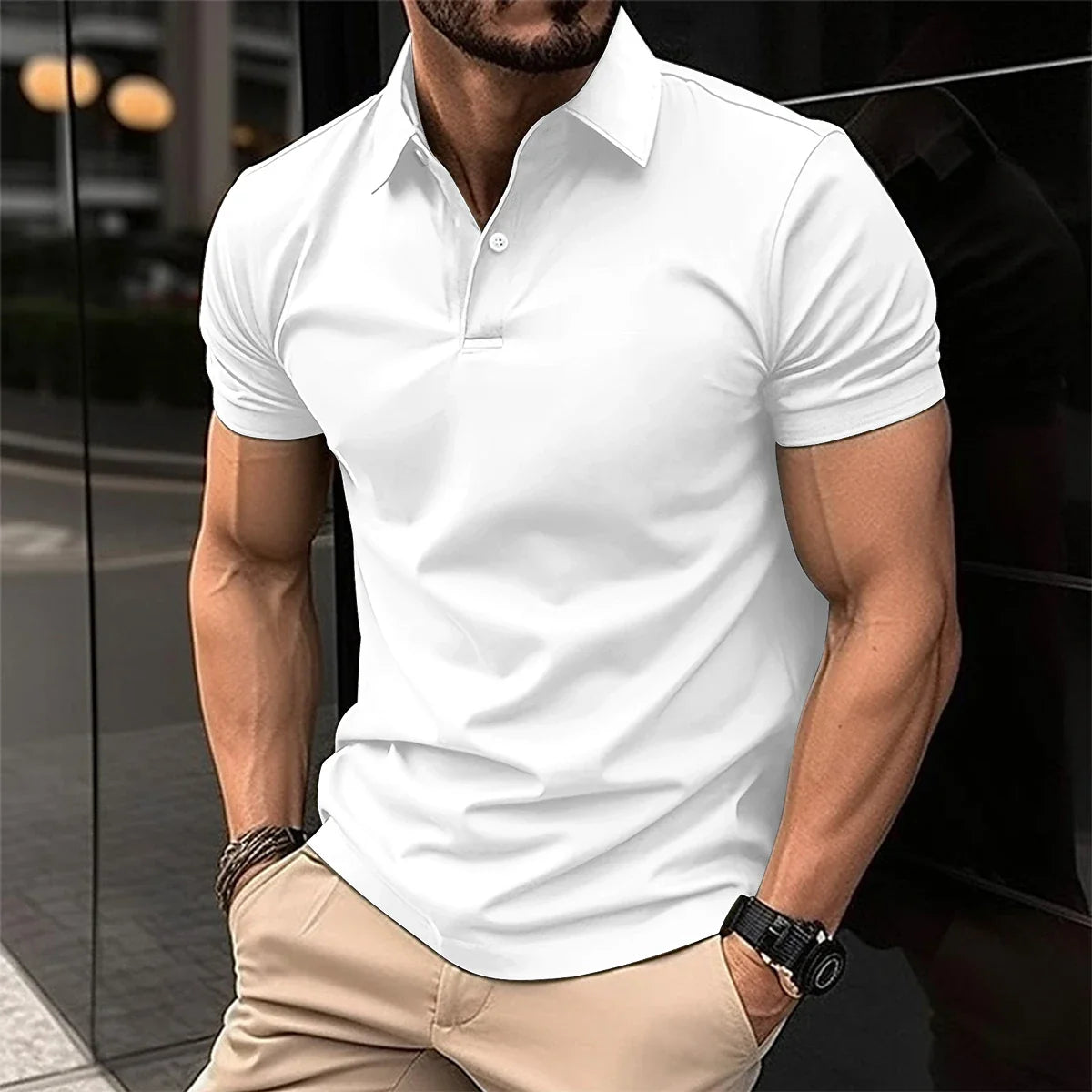 FLORIAN - Herren Sommer Polo-Shirt mit schmaler Passform und Umlegekragen