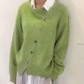MELLY - Weiche Kaschmirstrickjacke mit diagonalem Knopfverschluss