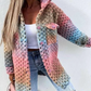 BELINDA - Flechtmantel in Regenbogenfarben