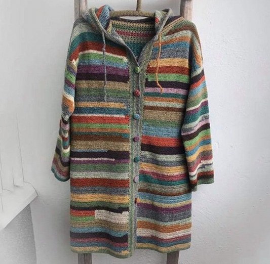 RAINBOW - langer Regenbogen Cardigan für den Frühling