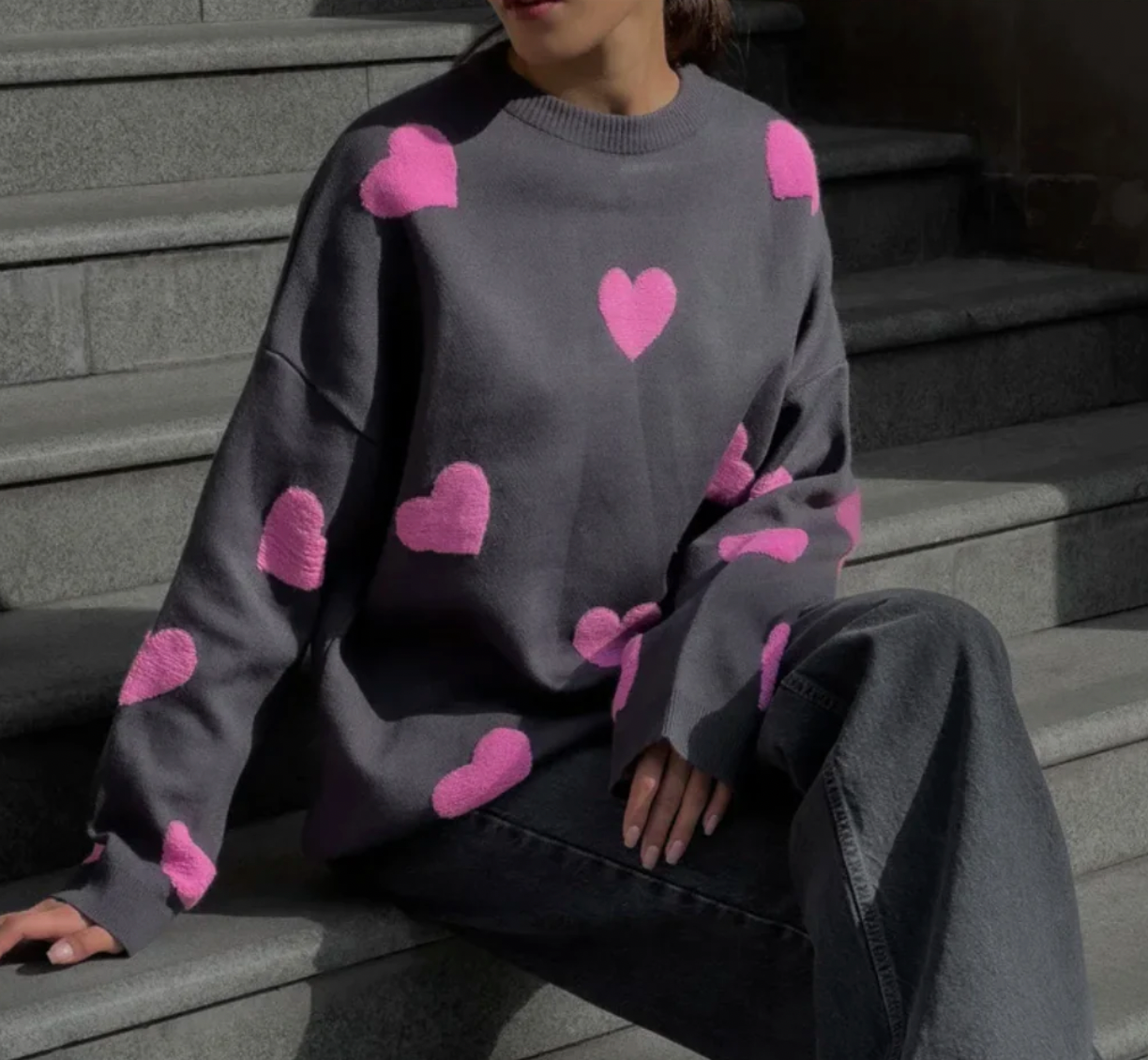 LOVE - warmer Pullover für den Frühling