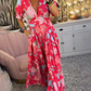 CHIARA VARILO - Elegantes Maxi-Kleid mit Blumenmuster & V-Ausschnitt für den Frühling/Sommer