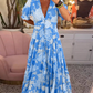 CHIARA VARILO - Elegantes Maxi-Kleid mit Blumenmuster & V-Ausschnitt für den Frühling/Sommer