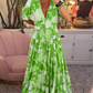 CHIARA VARILO - Elegantes Maxi-Kleid mit Blumenmuster & V-Ausschnitt für den Frühling/Sommer