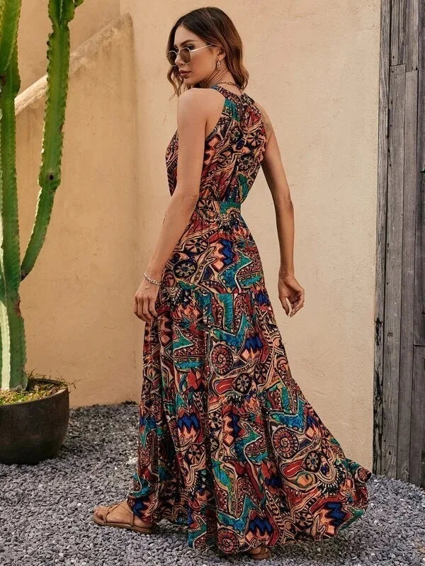 Nina - Musterreiches Maxikleid in Pastelltönen