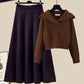 Ethel - Zweiteiliges Set aus Strickpullover und halbem Rock