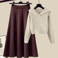 Ethel - Zweiteiliges Set aus Strickpullover und halbem Rock