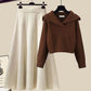Ethel - Zweiteiliges Set aus Strickpullover und halbem Rock
