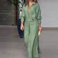 Amytist - Elegantes langärmeliges Damenkleid mit Seitenschlitz