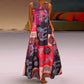 Charlote - V-Ausschnitt ärmelloses Sommerkleid mit Retro-Print
