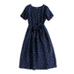 Annika - Marineblaues Pünktchenkleid
