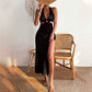 Sahara Glam - Beigefarbenes Häkel-Maxikleid