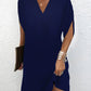 Mia - Olivgrünes V-Ausschnitt Kleid