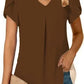 Hannah - Rotes V-Ausschnitt Shirt