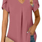 Hannah - Rotes V-Ausschnitt Shirt