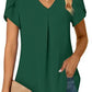 Hannah - Rotes V-Ausschnitt Shirt