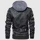 Vaughn - Lederjacke mit Kapuze