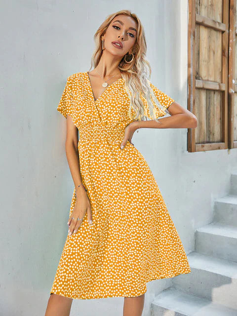 HAZEL - Kurzärmeliges Kleid in A-Linie