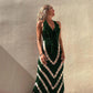 ATHENA - Geometrischer Wellendruck Gerafftes Kleid