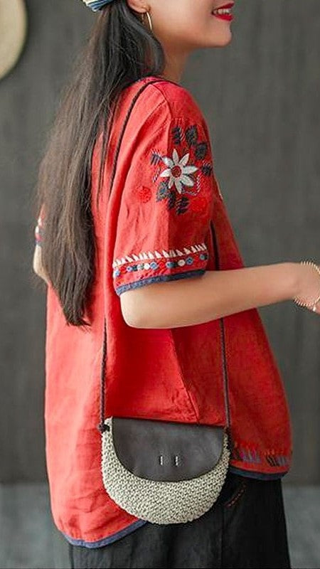 Elisa | Bestickte, lockere Ethno-Bluse