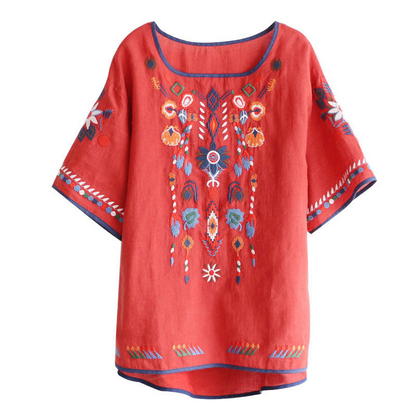 Elisa | Bestickte, lockere Ethno-Bluse