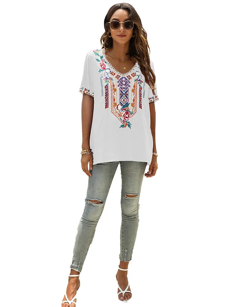 Elsa | Bestickte mexikanische Slim Fit Bluse