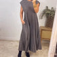 Hazel - Ärmelloses Faltenkleid