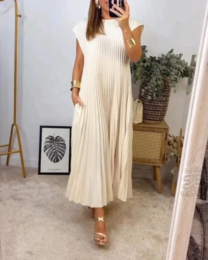 FERN | Ärmelloses Faltenkleid