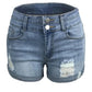 Bianca - Schwarze Denim-Shorts mit Used-Look