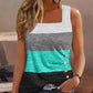 Nina - Blaues Tanktop mit Palmenprint