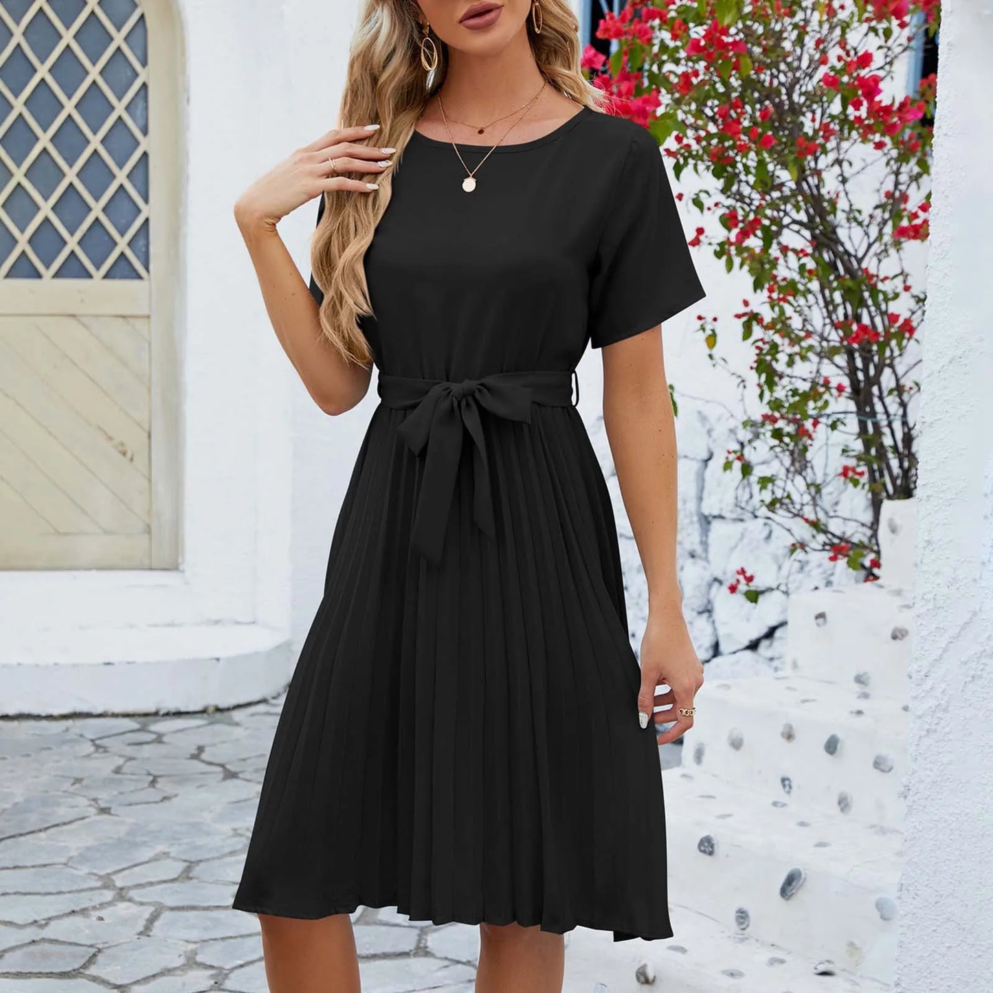 Lena - Elegantes Fuchsia Rüschenkleid