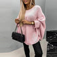 Graue Oversized-Strickbluse - Clara