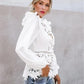 Exklusives Boho-Top | Romantisches Oberteil in Weiß mit feinen Spitzen-Details und Puffärmeln