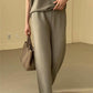 Carl&Coni® - Comfy Elegance Set aus Oberteil mit V-Ausschnitt und knöchellanger Hose