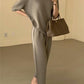 Carl&Coni® - Comfy Elegance Set aus Oberteil mit V-Ausschnitt und knöchellanger Hose