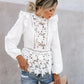 Exklusives Boho-Top | Romantisches Oberteil in Weiß mit feinen Spitzen-Details und Puffärmeln