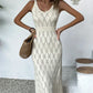 Marlene - Beige Häkel-Strandkleid
