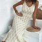 Marlene - Beige Häkel-Strandkleid