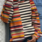 FallStil® - Buntes schwarz-weiß gestreiftes Sweatshirt mit Kapuze