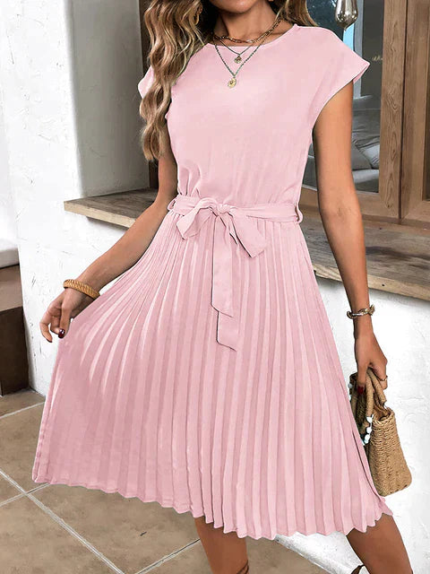 Sophia - elegantes sommerkleid mit taillenband & fließender a-linie