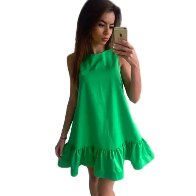 Luisa - Königsblaues Volantkleid