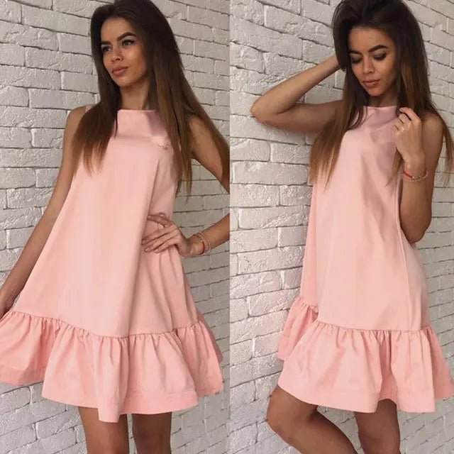 Luisa - Königsblaues Volantkleid