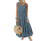 Elisa - Beigefarbenes Maxikleid mit Blumenprint