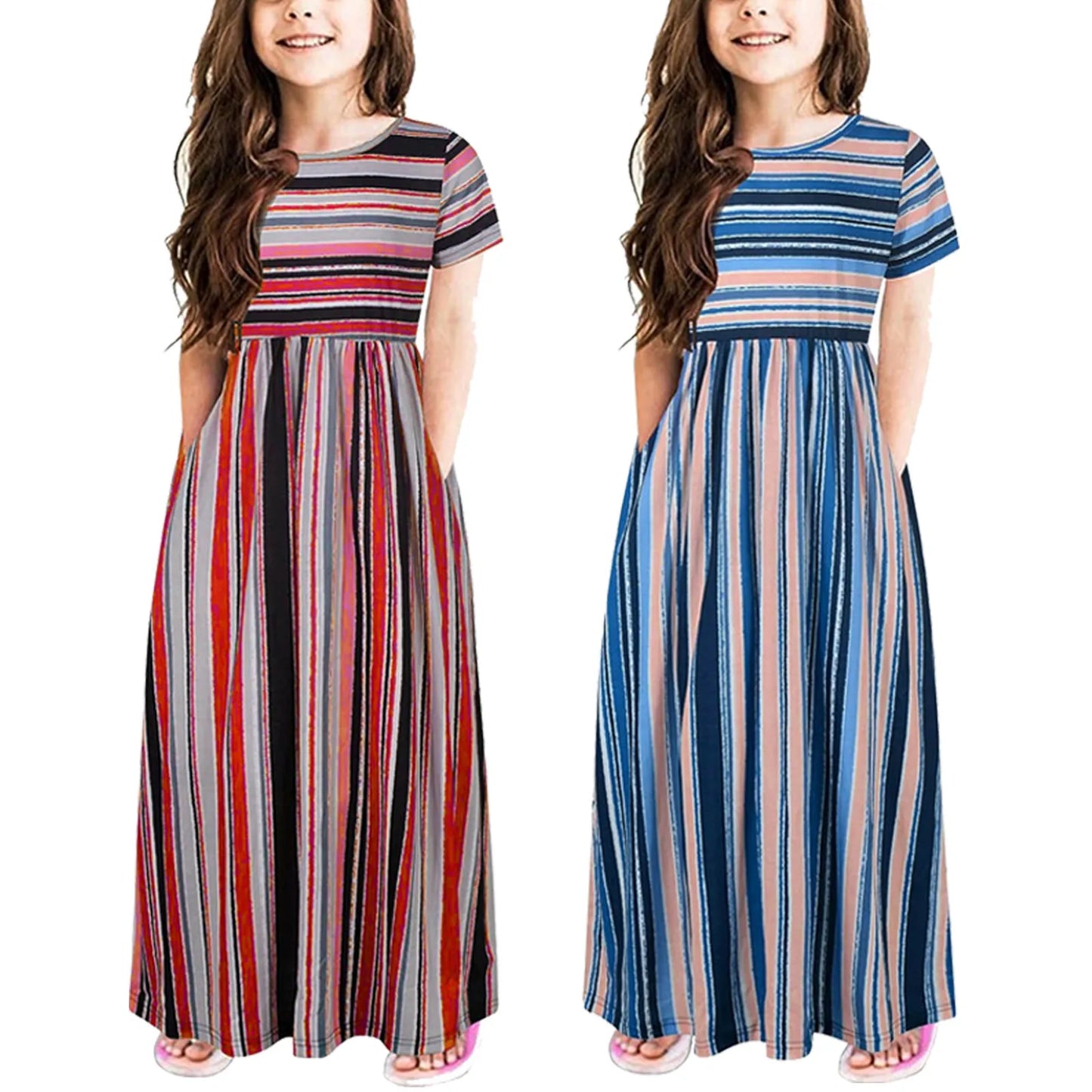 Lina - Gestreiftes Sommerkleid für Mädchen