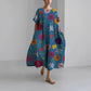 Rosa - Boho-Blumenkleid - Weites Kleid - Frühling