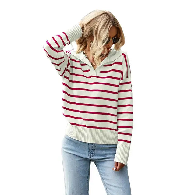 Lässiges langärmeliges Poloshirt - Veronika