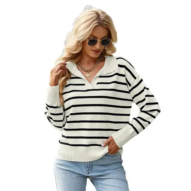 Lässiges langärmeliges Poloshirt - Veronika