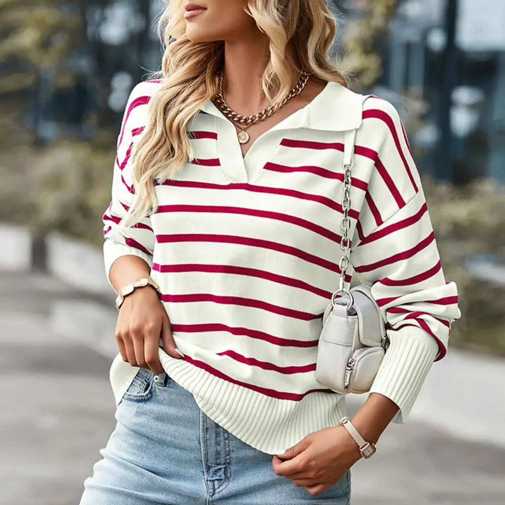 Lässiges langärmeliges Poloshirt - Veronika